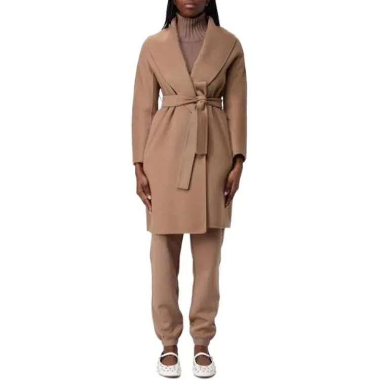 'S MAX MARA Belted Long Sleeved Coat-3