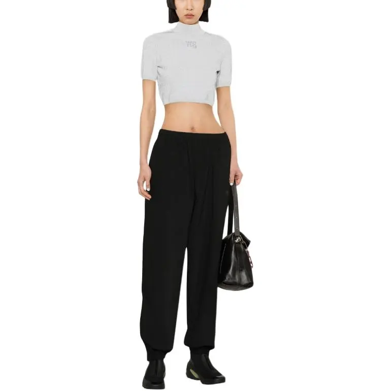 Alexander Wang Logo Printed High Waist Track Shorts-5