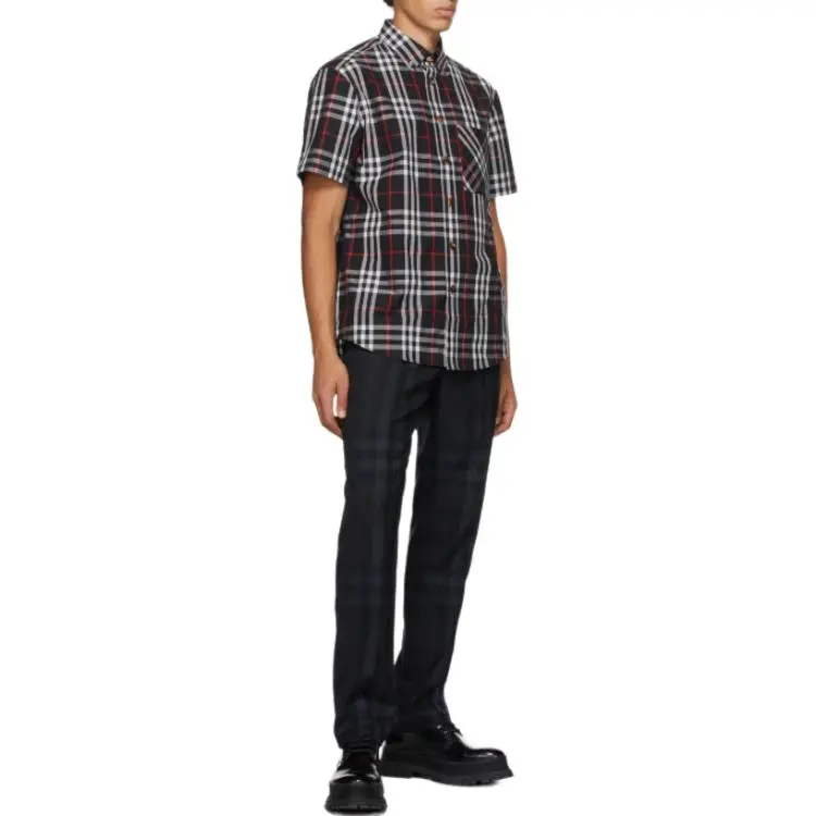 Burberry Shirt Men's Black Beige-1