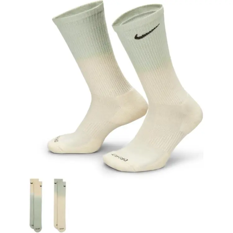 Nike Mid-Calf Socks Unisex 2 Pack Yellow Green-3