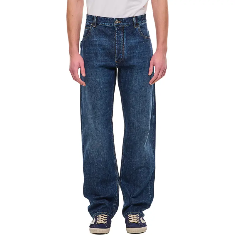 Bottega Veneta Logo Patch Straight Leg Jeans-6