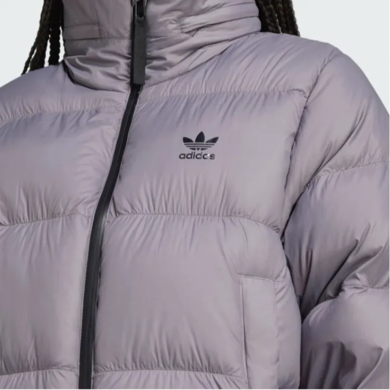 Adidas Originals Regen FW24 CROP Down Jacket Women's Shadow Trace Gray-4