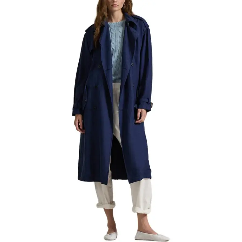 Polo Ralph Lauren SS25 Trench Coat Women's Dark Blue-1