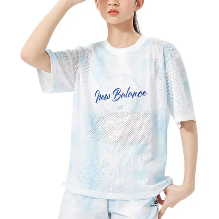 New Balance IU Drop Shoulder Sleeve T Shirt Women's Lake Blue-2