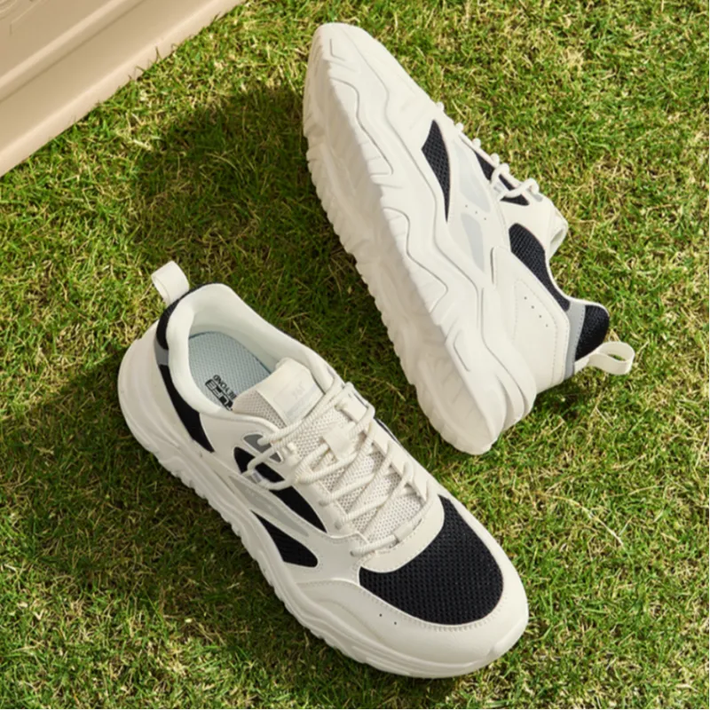 361° Anti Slip Wear Resistant Low Top Casual Shoes Men's White Black-4