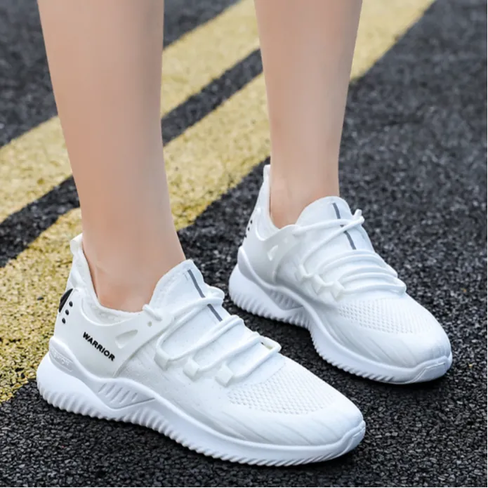 Warrior Cushioned Slip Resistant Low Top Casual Running Shoes Women's White-4