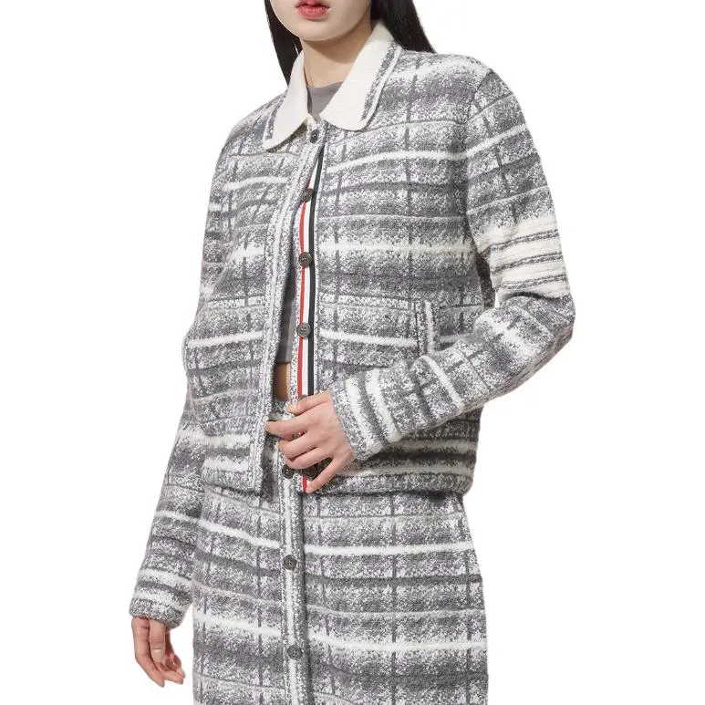THOM BROWNE Collared Button-Up Jacket-3