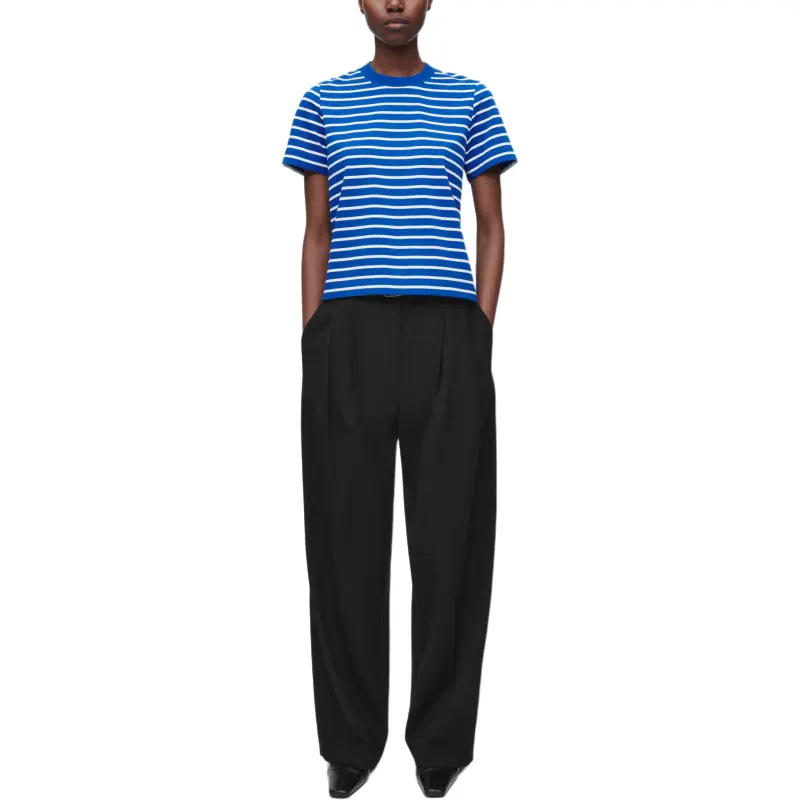 COS Regular T-Shirt Women's Blue Stripes-2