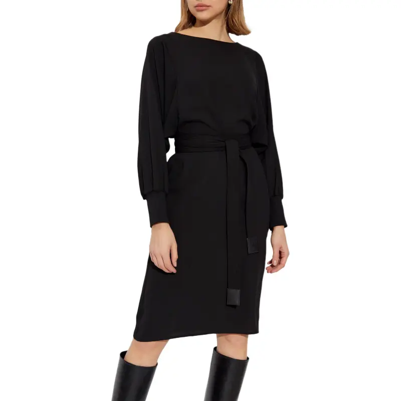 EMPORIO ARMANI Fluid Crêpe Dress With Belt-1