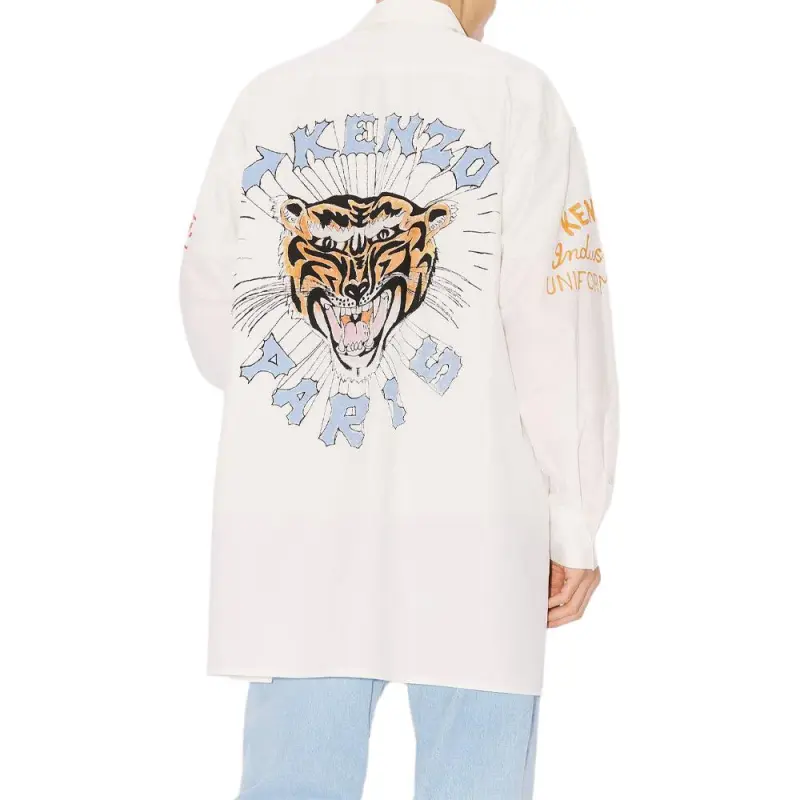 KENZO Graphic Printed Long Varsity Shirt-3