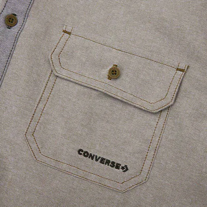 Converse BUTTON Shirt Men's Gray-3