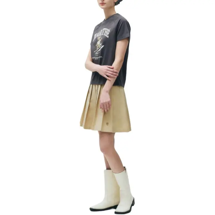 MARITHE FRANCOIS GIRBAUD Raglan Sleeve T Shirt Women's Charcoal Gray-3