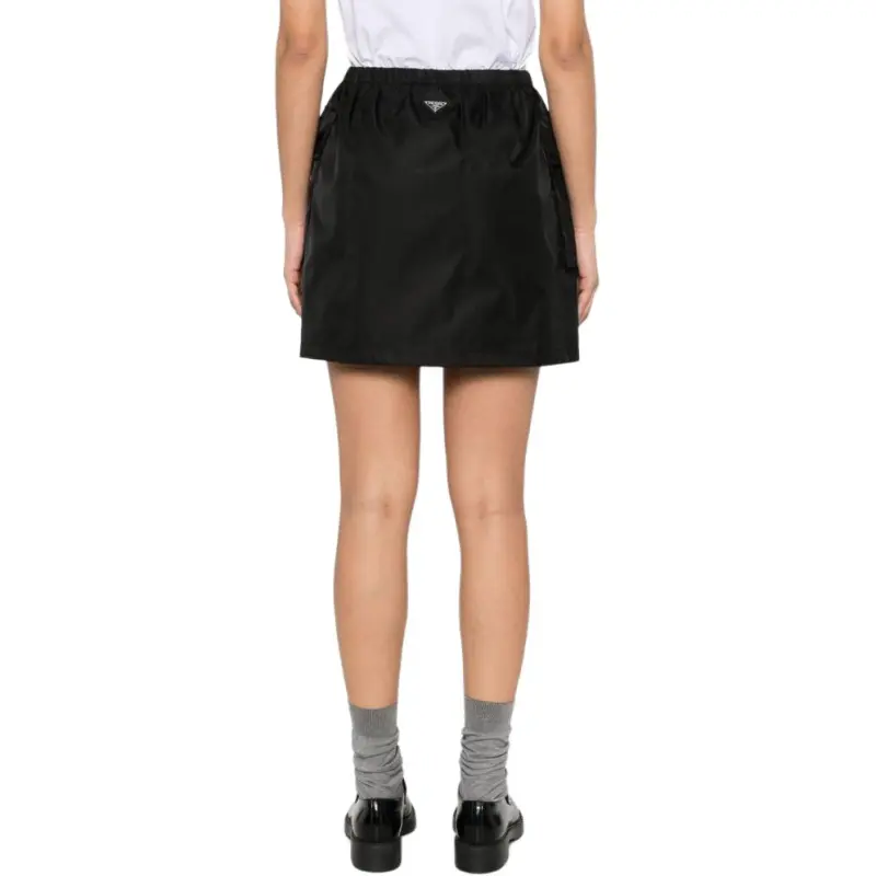 PRADA Logo Plaque Mini Skirt-3