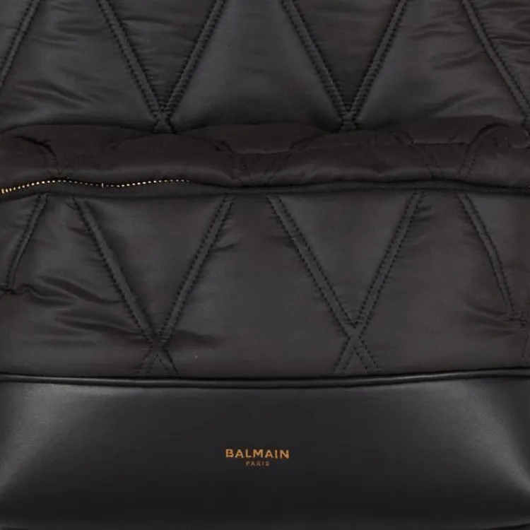 BALMAIN Polyester Backpack Unisex Black-3