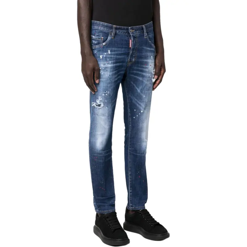 DSQUARED 2 Paint Splatter Effect Distressed Jeans-4