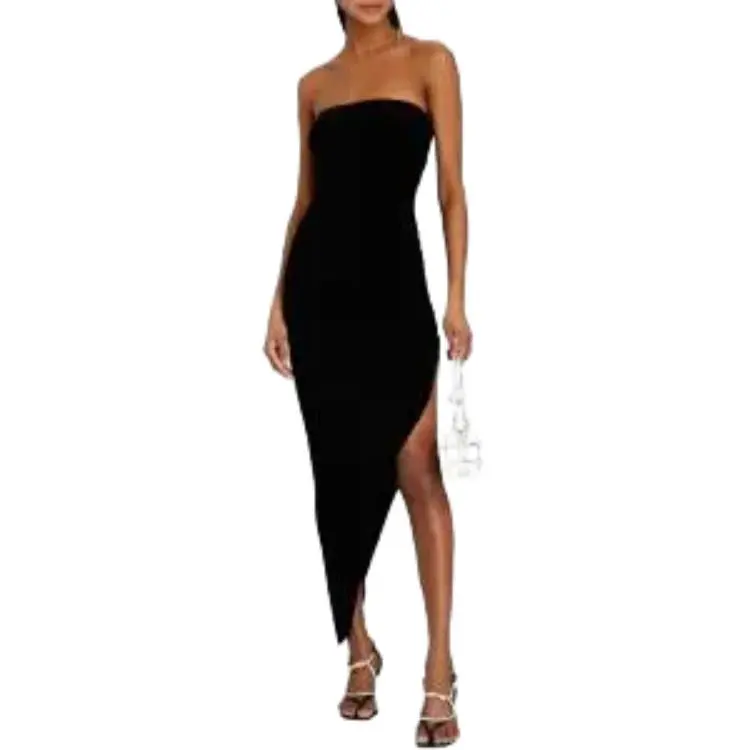 NORMA KAMALI Strapless Asymmetric Bodycon Dress-2