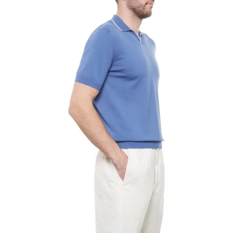 Canali Polo Shirts Men Blue-2