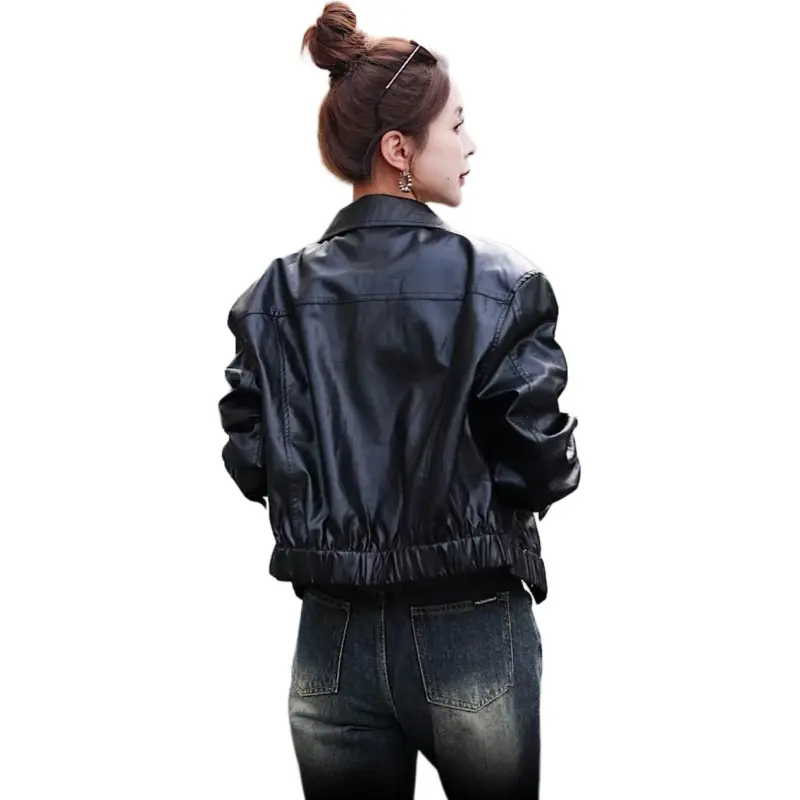 Fele.d Leather Jackets Women's Black-3