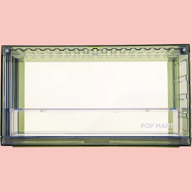 POP MART Interlocking Display Case Model Accessories HD Transparent Green-3