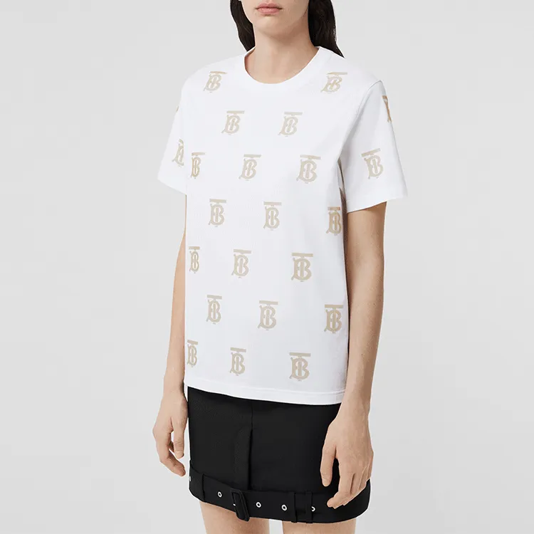 Burberry SS22 Drop Shoulder Sleeve T Shirt Women's White-2