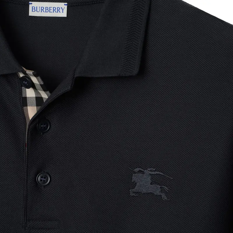 Burberry Ekd Motif Long Sleeved Polo Shirt-4