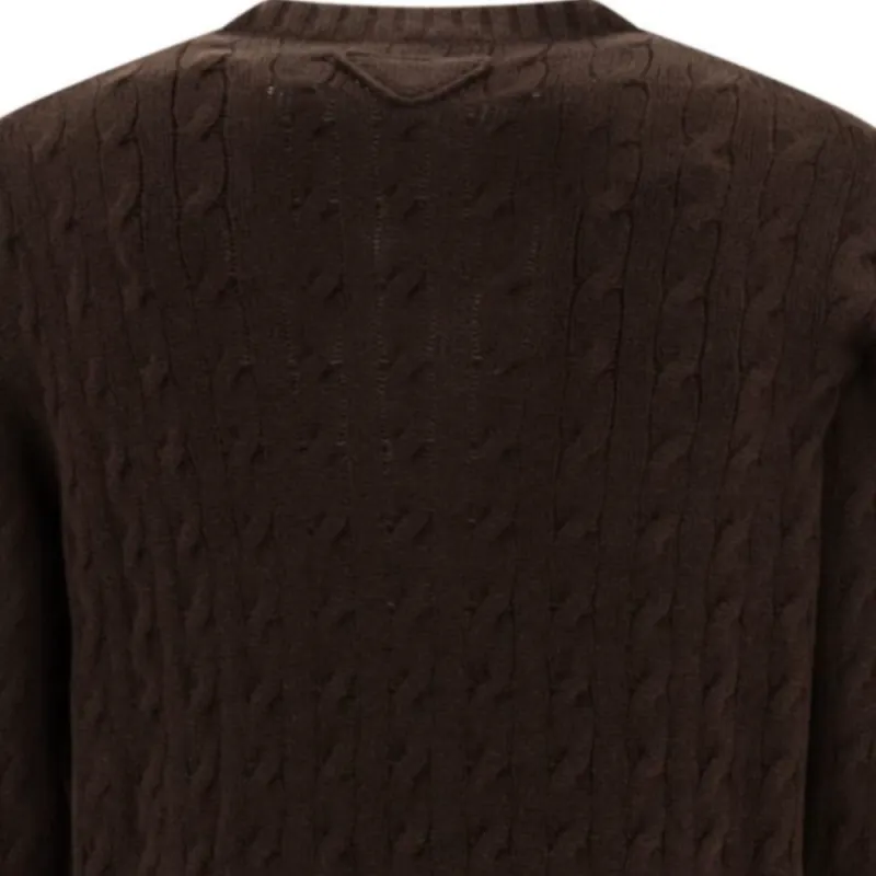 PRADA SS24 Cashmere Sweater Men's Brown-2