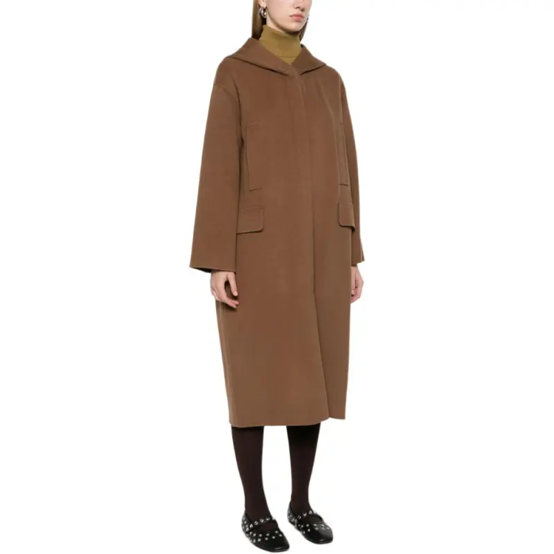 'S MAX MARA Straight Hem Long Sleeved Coat-3