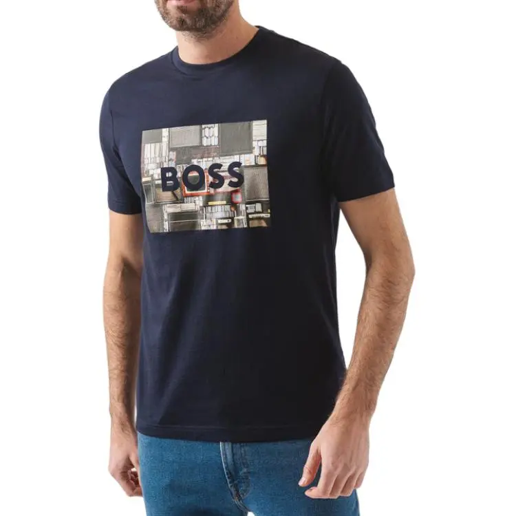 HUGO BOSS T Shirts Men Marine Blue-4