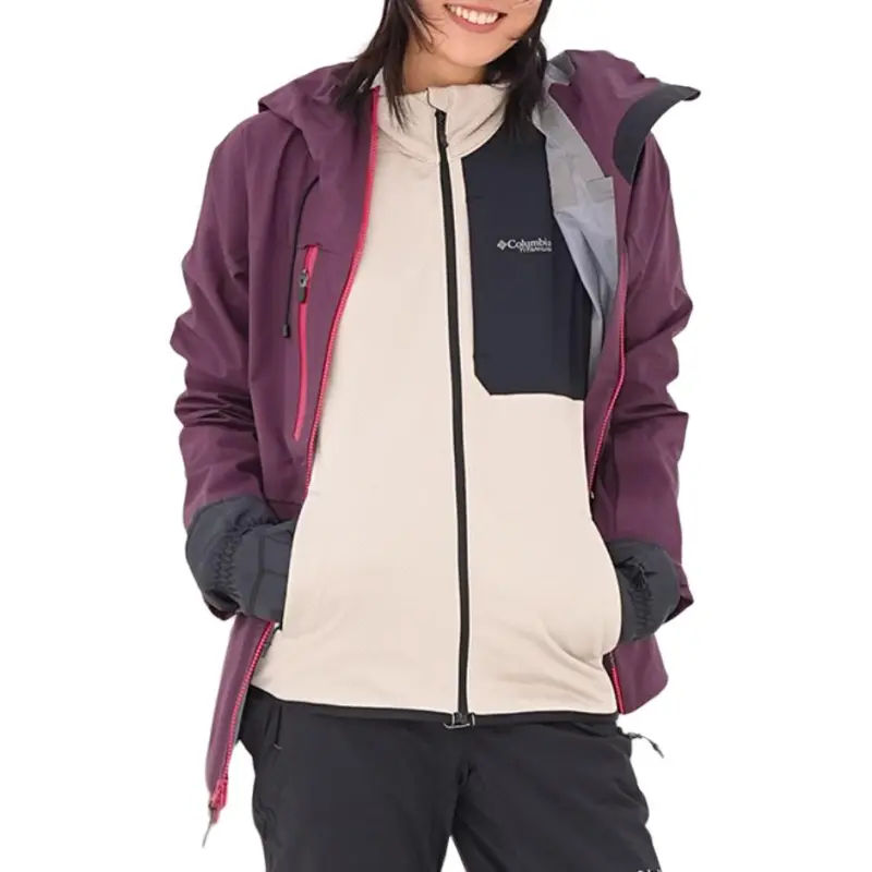 Columbia Titanium Collection Triple Canyon GRID FLEECE FZ Jackets Coats Women's Ecru-1