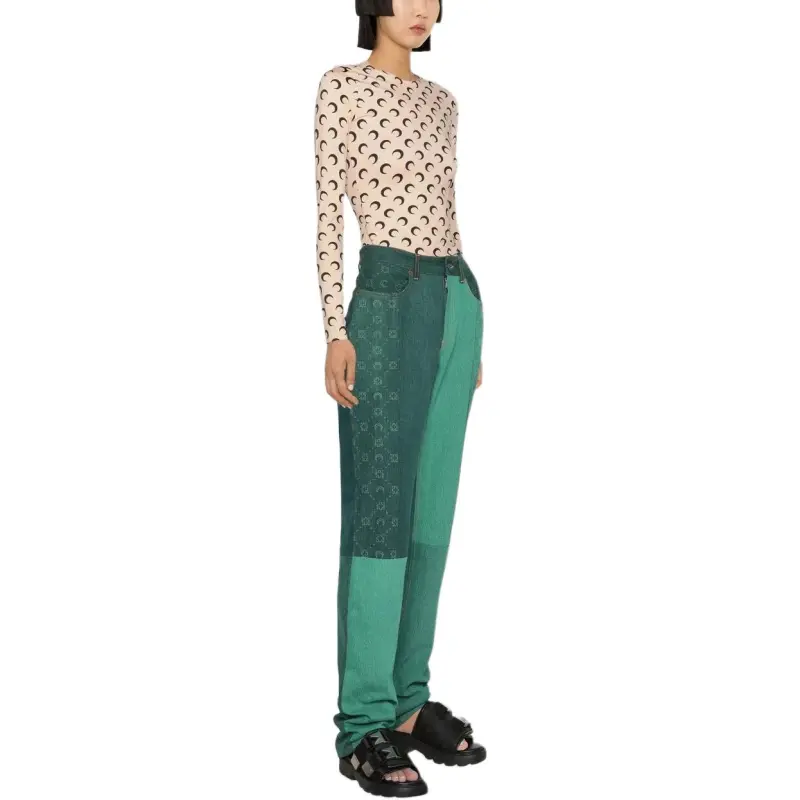 Marine Serre Moonogram Straight leg Jeans-3