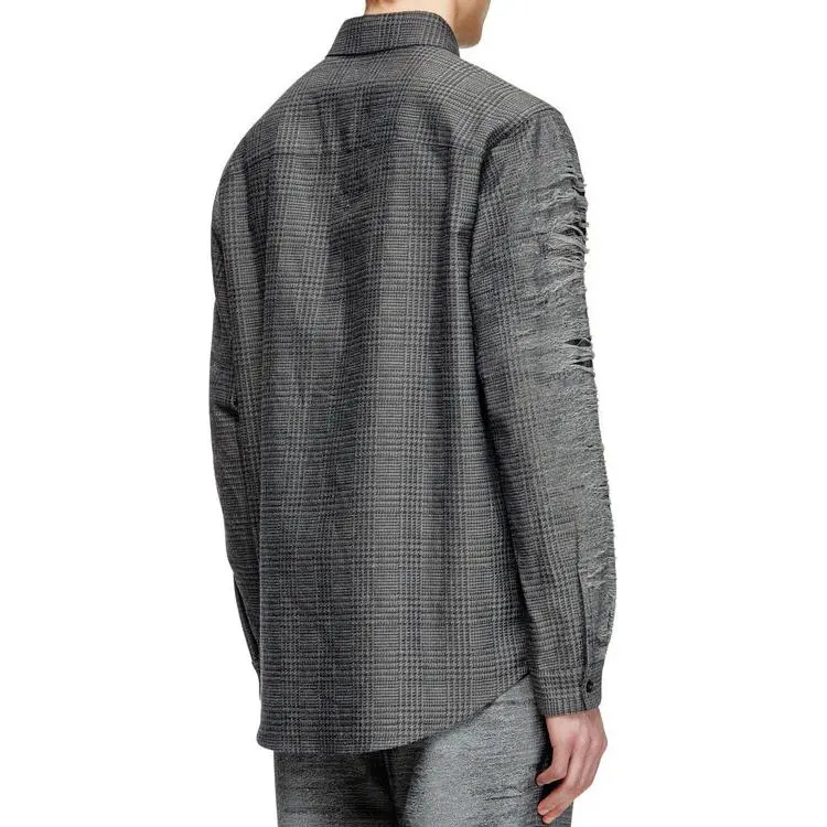 DIESEL S Olov Distressed Checked Shirt-1