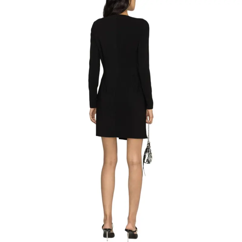 DSQUARED 2 Logo-Plaque Long Sleeved Draped Dress-4