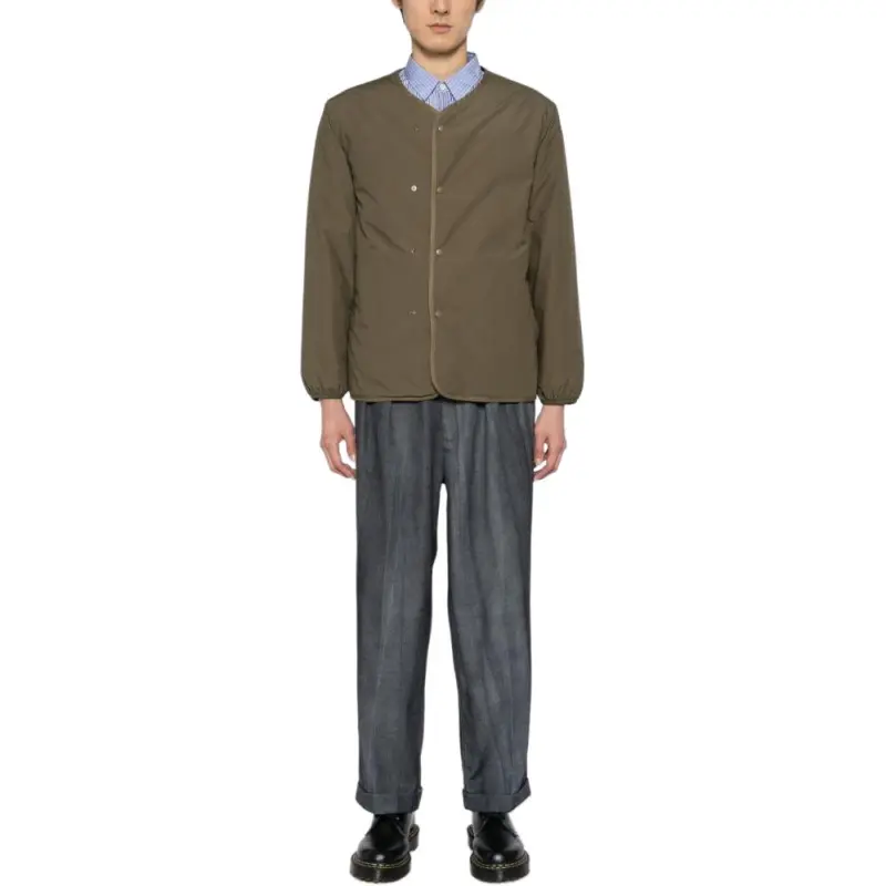 Nanamica Reversible Down Cardigan 'Khaki Beige'-1