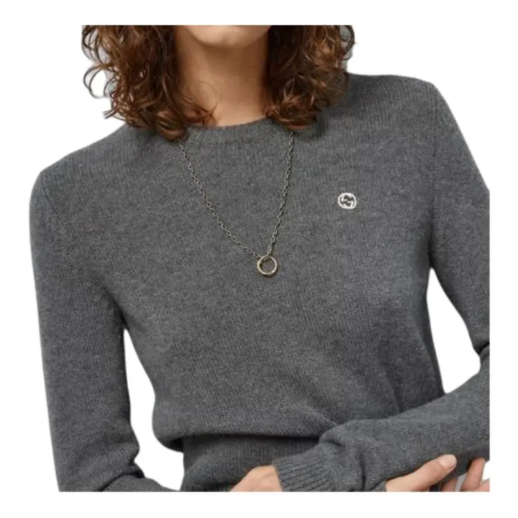 GUCCI Sterling Silver Necklaces Unisex Gold-4
