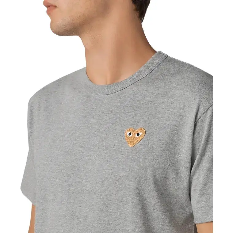 CDG Play T Shirt Unisex Top Gray-3