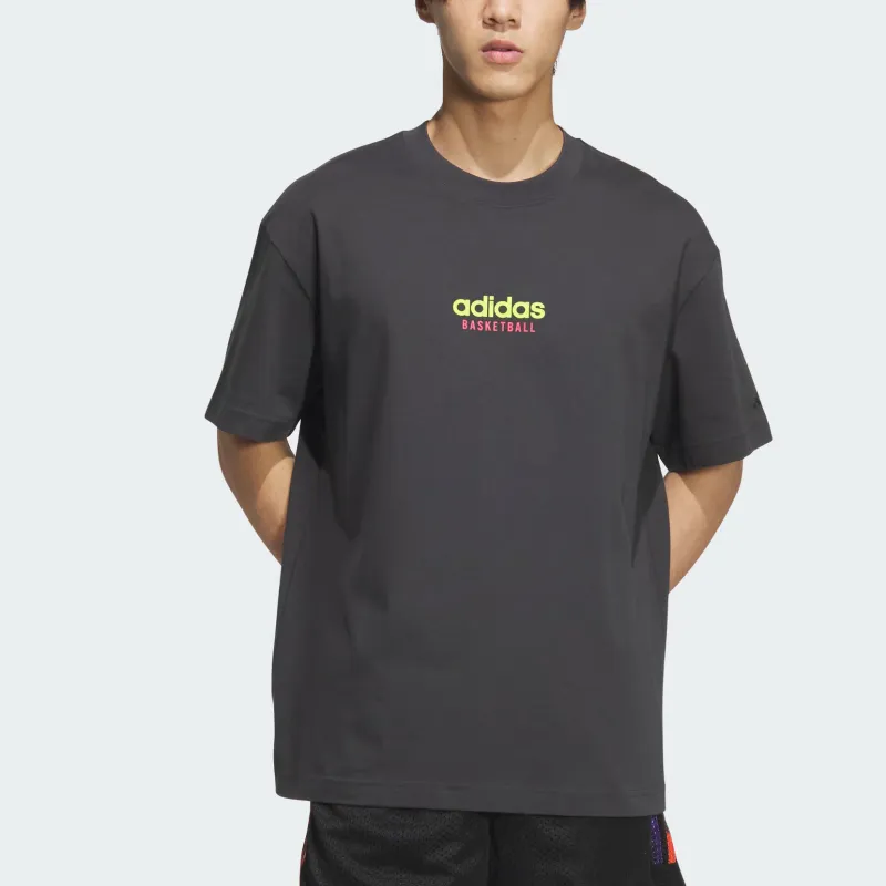 Adidas GRAPHIC PLAY TEE T Shirt Men's Carbon Black-1