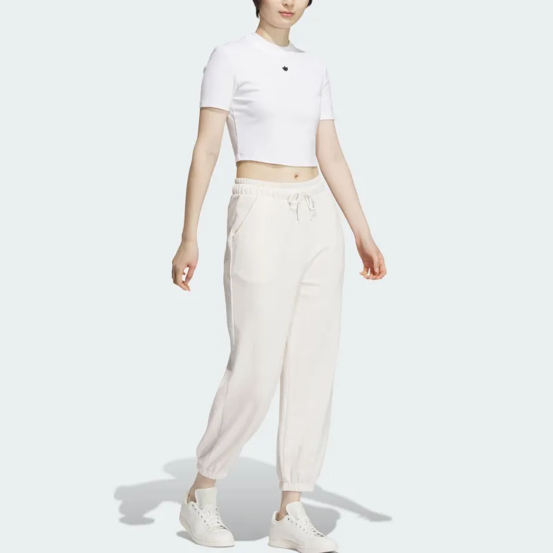 Adidas Originals Knitted Sweatpants Women's Pink White-4