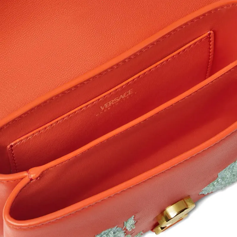 FANSIZHE VERSACE Lambskin Shoulder Bag Women's Orange-3