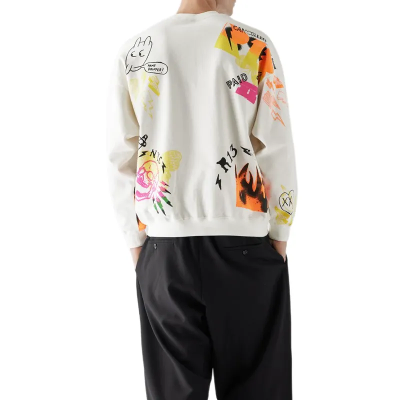 R13 Sweatshirts Men White-2