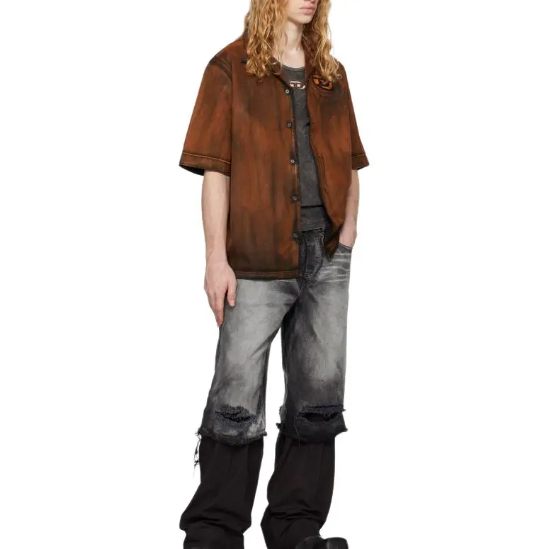 DIESEL Shirts Men Brown-2
