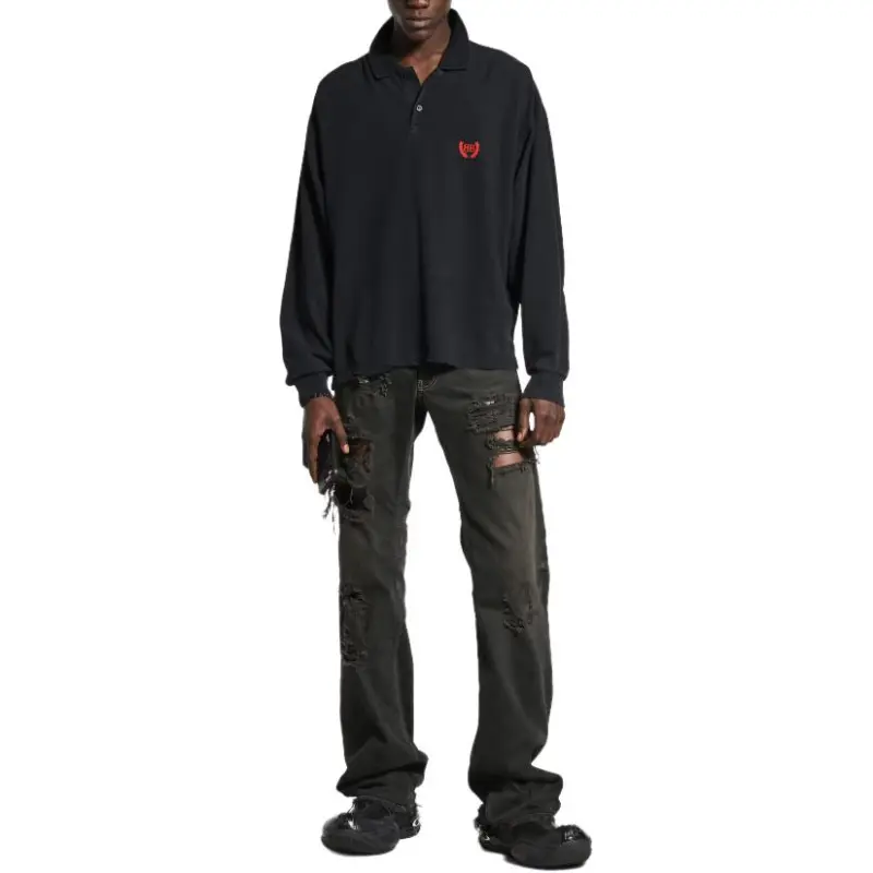 Balenciaga SS25 Polo Shirt Unisex Black-2