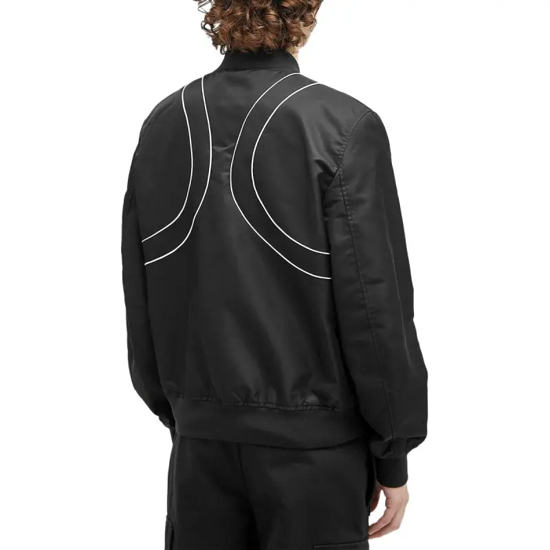 Alexander McQueen Piped Trim Zip Up Bomber Jacket-3