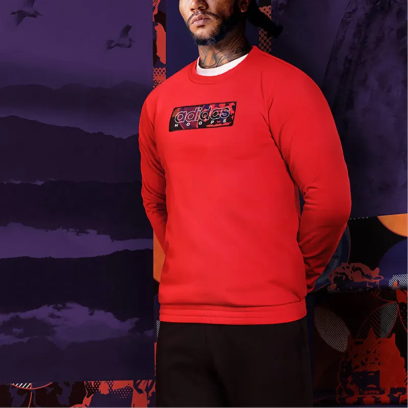 Adidas Sweatshirts Men Light Scarlet-3