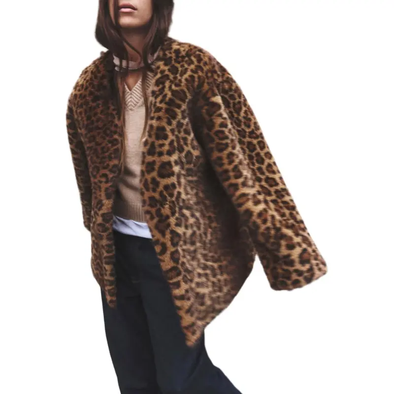 ZARA Coats Women's Leopard Print-2