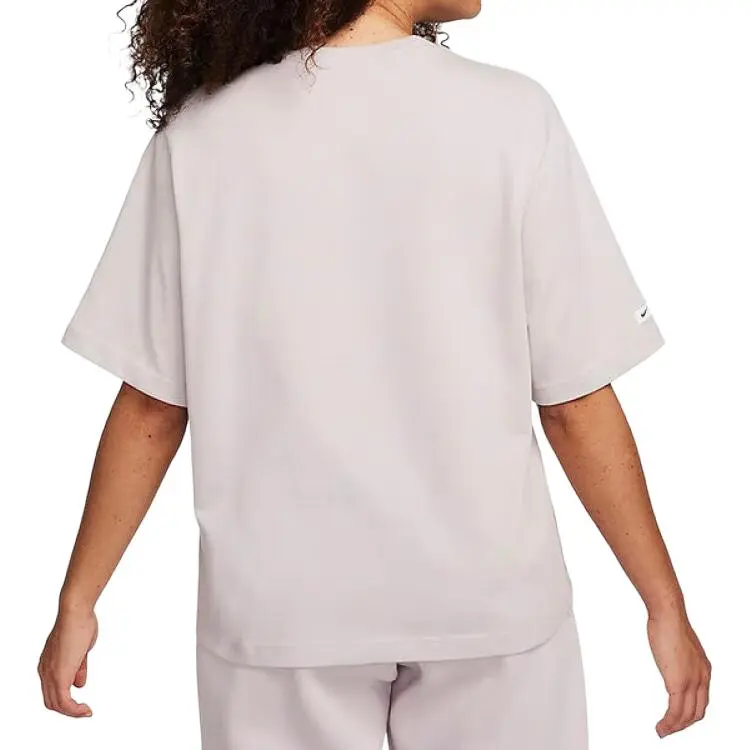 Nike Sportswear Classics Drop Shoulder Sleeve T Shirt Women's Gray Purple-3