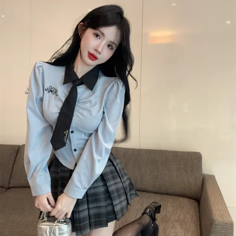 Qiuerle Two Piece Skirt Sets Women's-5