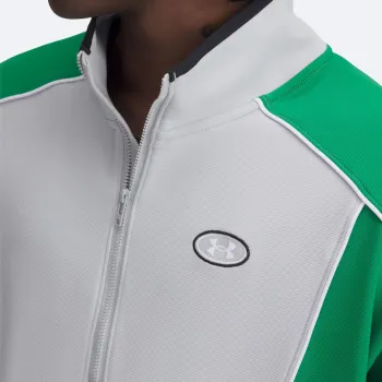 Under Armour Best Level Tricot Jacket Men's Modern Gray/Kelly Green Team 011
