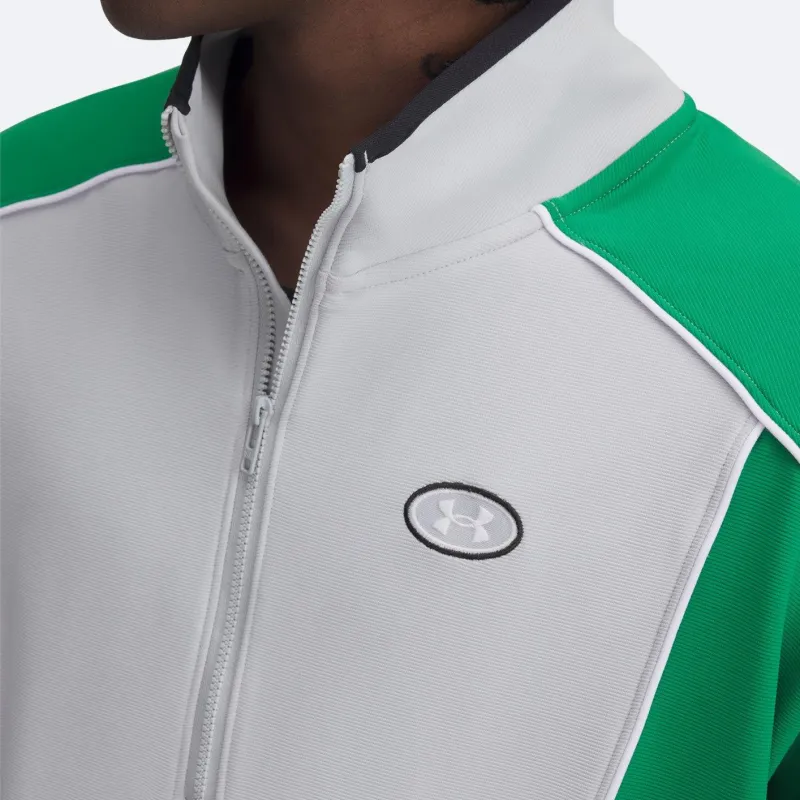 Under Armour Best Level Tricot Jacket Men's Modern Gray/Kelly Green Team 011-0