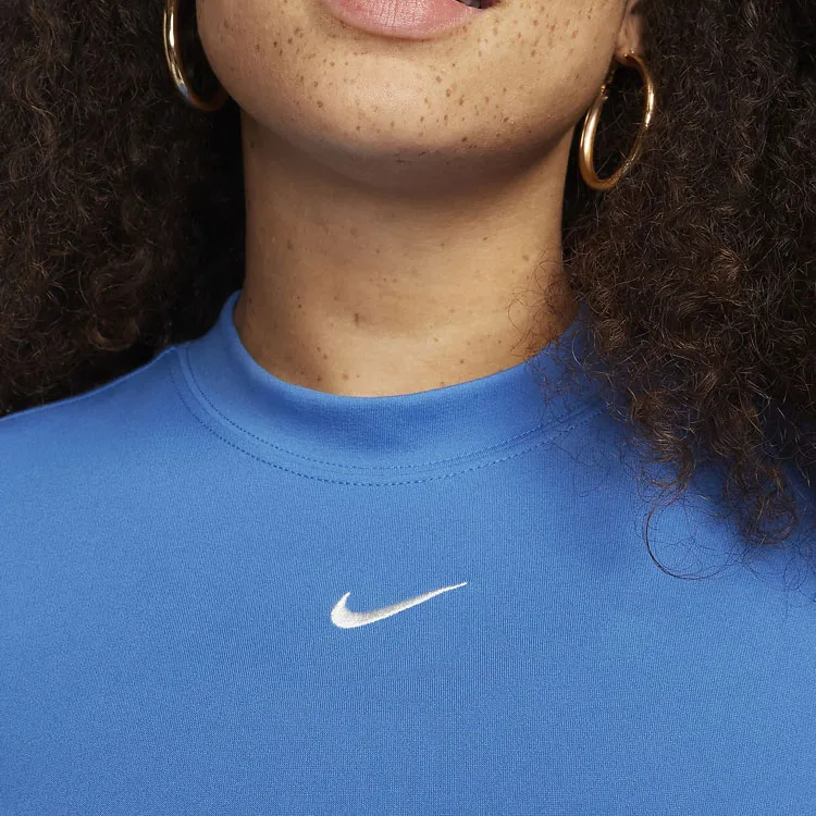 Nike Sportswear Essentials Series Short-Sleeved Dresses Women's Blue-3