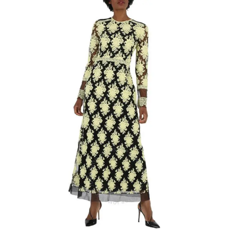 Burberry Long-Sleeved Dresses Women's Yellow-1